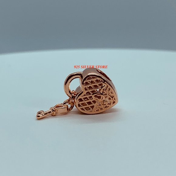 New Pandora Rose Gold Love You Lock Charm 787655 - Picture 8 of 8